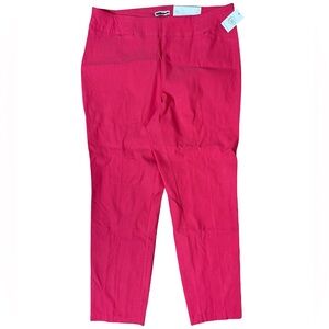 Cato Women's Vibrant Pink High Rise Slim Straight Leg Pants